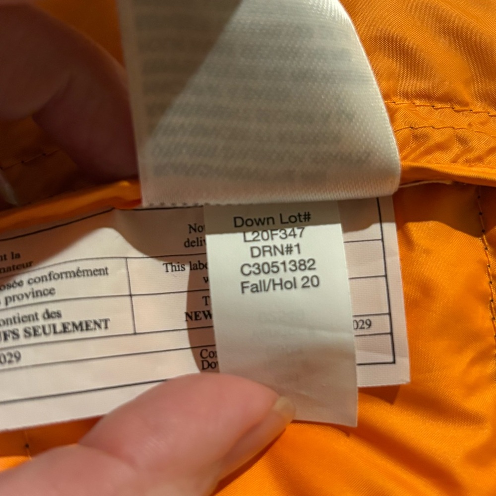 Eddie Bauer Navy Orange CirrusLite Down Puffer Hooded Zip Jacket Size Medium - Picture 9 of 10